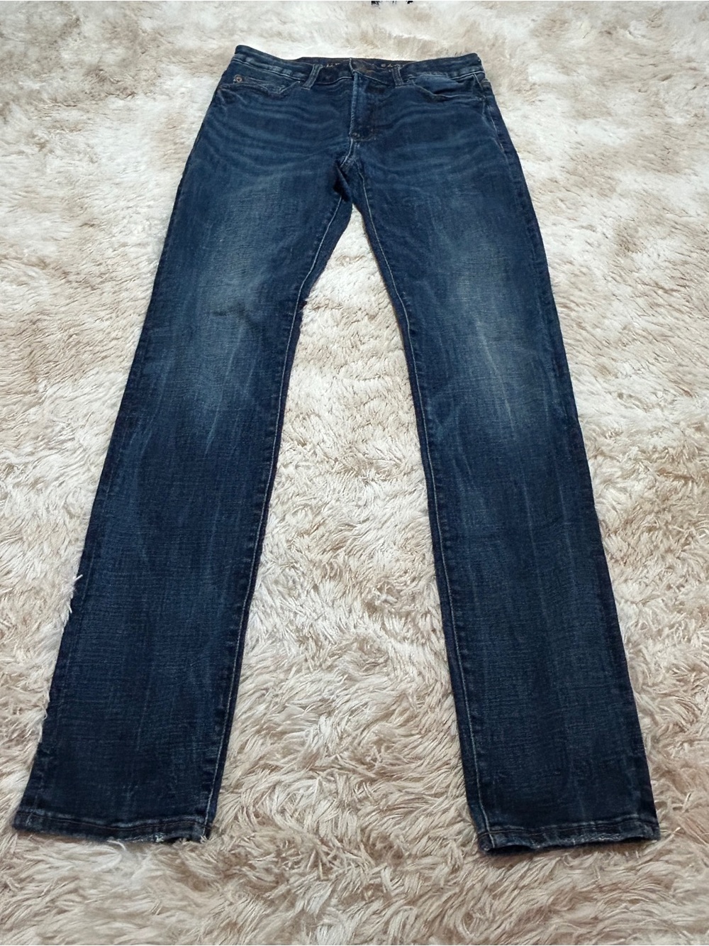 American Eagle Outfitters Men’s Dark Indigo Straight Jeans, 32x36